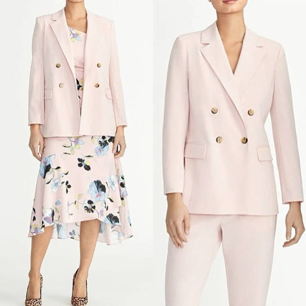 RACHEL Rachel Roy Pale Pink Double-Breasted Blazer
